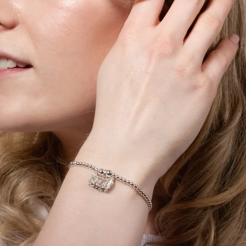 Personalised Silver Ball Bead Bracelet Featuring Long-Haired Yorkshire Terrier Charm 1