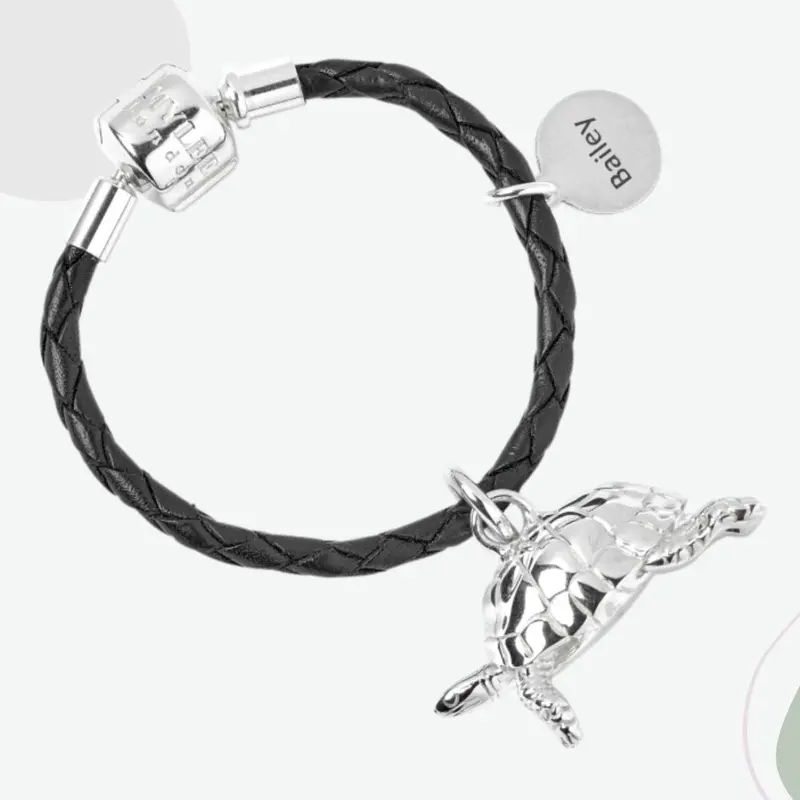 Personalized Tortoise Keyring – Silver Animal Charm Accessory 1