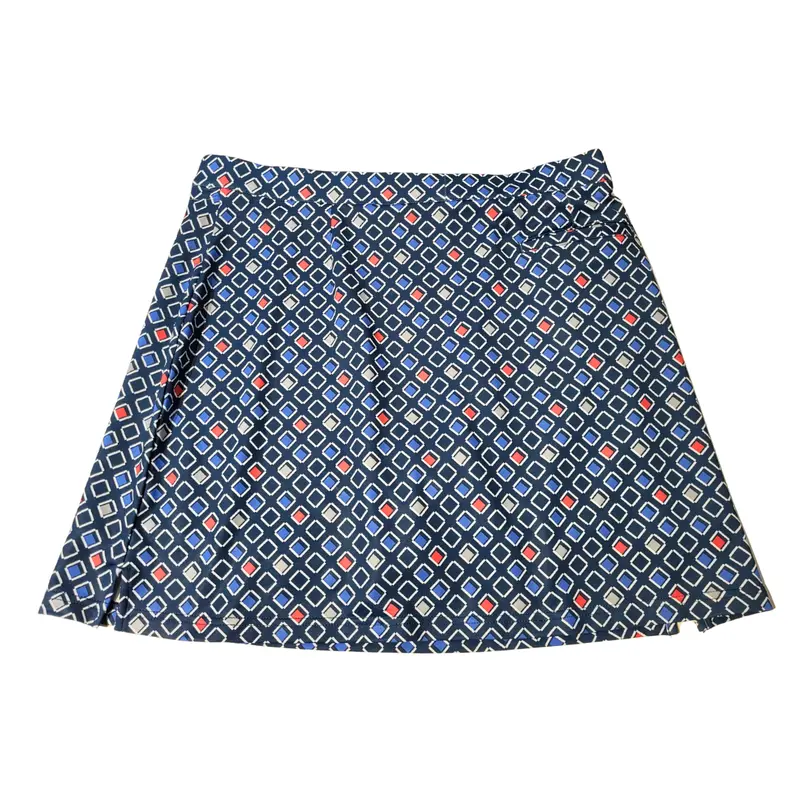 Peter Millar Navy Geometric Print Women'S Golf Skort - Size Xl 1