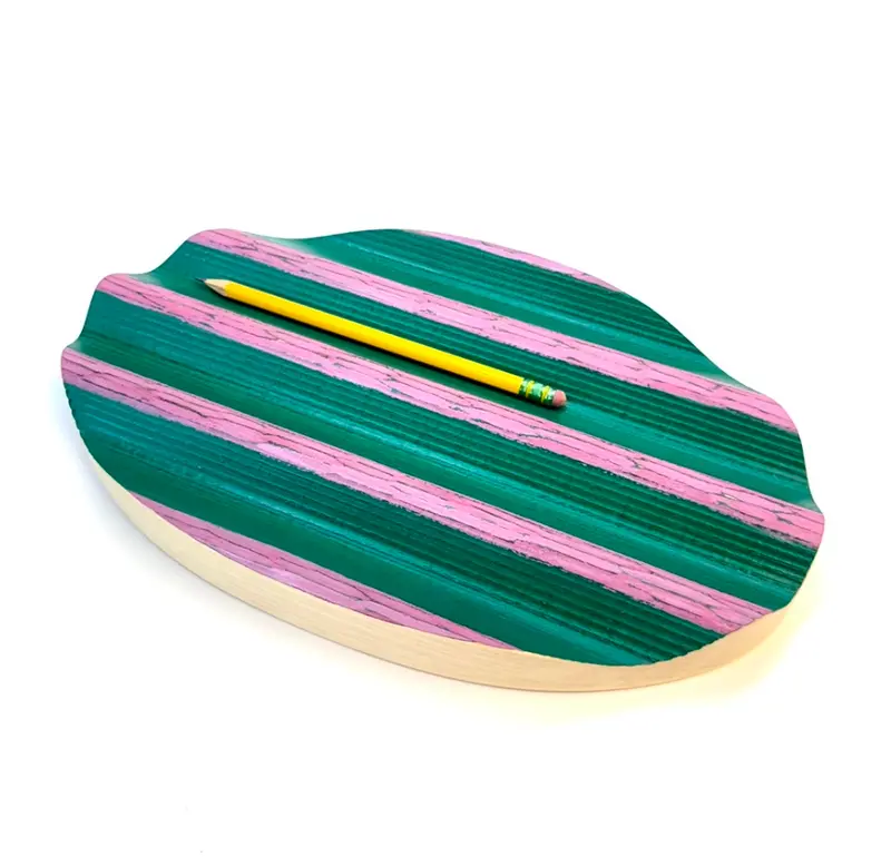 Peter Park Wavy Oval Serving Tray In Green And Purple Hues 1