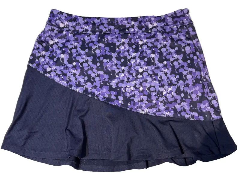 Pga Tour Floral Navy And Purple Pull-On Golf Skort – Size M 1