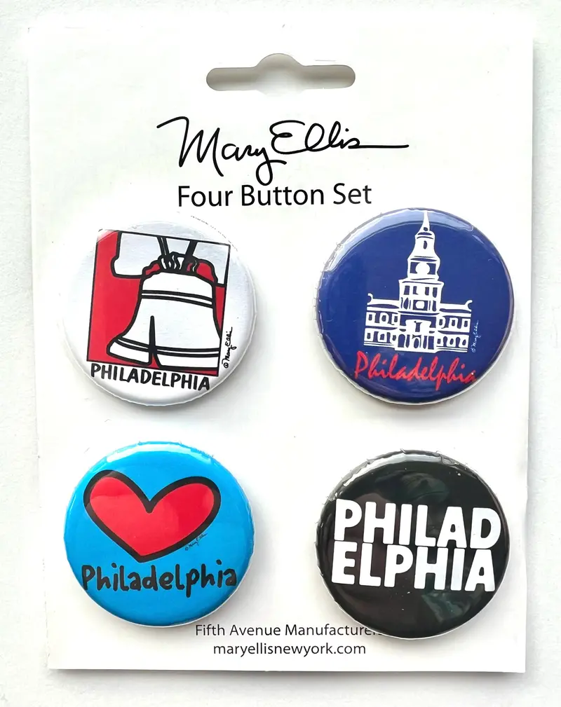 Philadelphia Mini Pin Back Button Set (4-Pack) 1