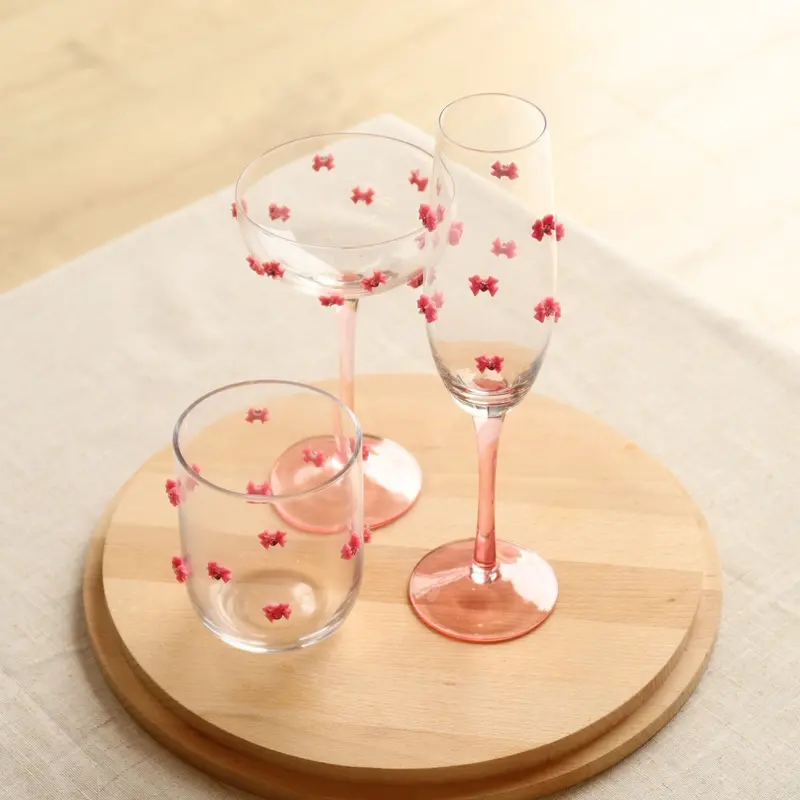 Pink Ribbon Accent Glasses 1