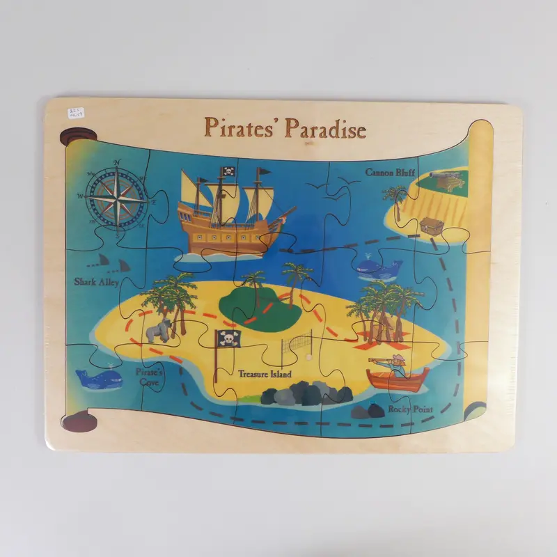 Pirate-Themed Tropical Paradise Framed Puzzle 1