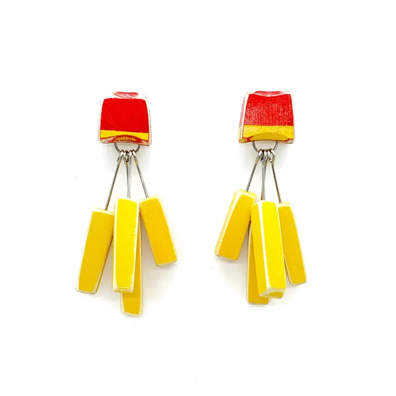 Playful 'Medium Fry' Food-Themed Stud Earrings 1