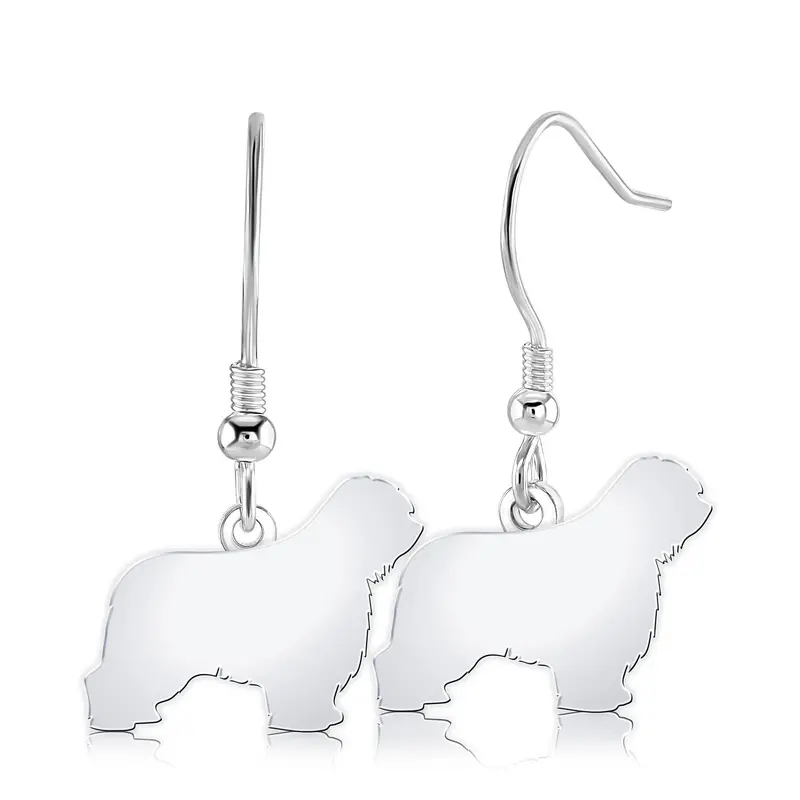 Polski Owczarek Nizinny Earrings – Artisan Silver Silhouette 1