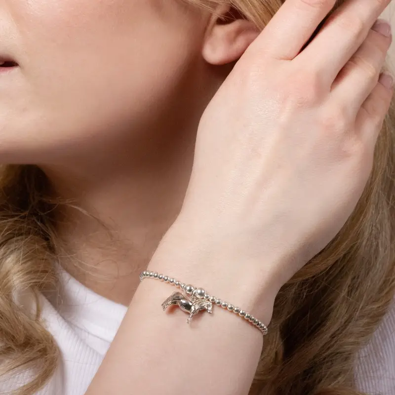 Pony Silver Ball Bead Bracelet 1