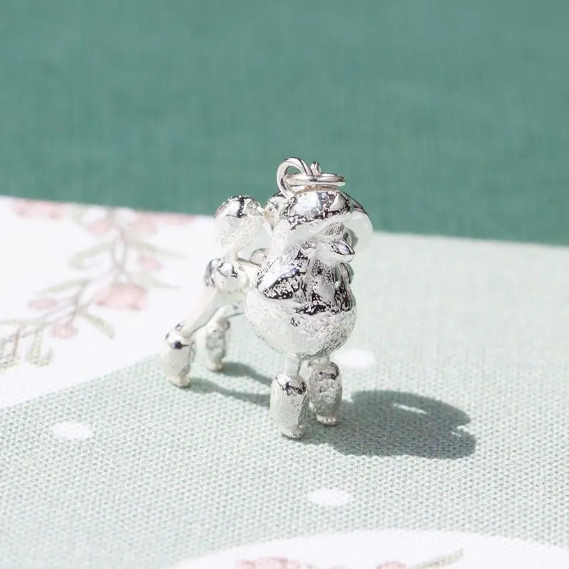 Poodle Silver Charm - Elegant Breed-Specific Jewelry Accent 1