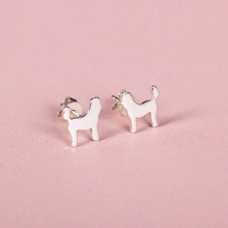 Poodle Stud Earrings – Premium Sterling Silver 1