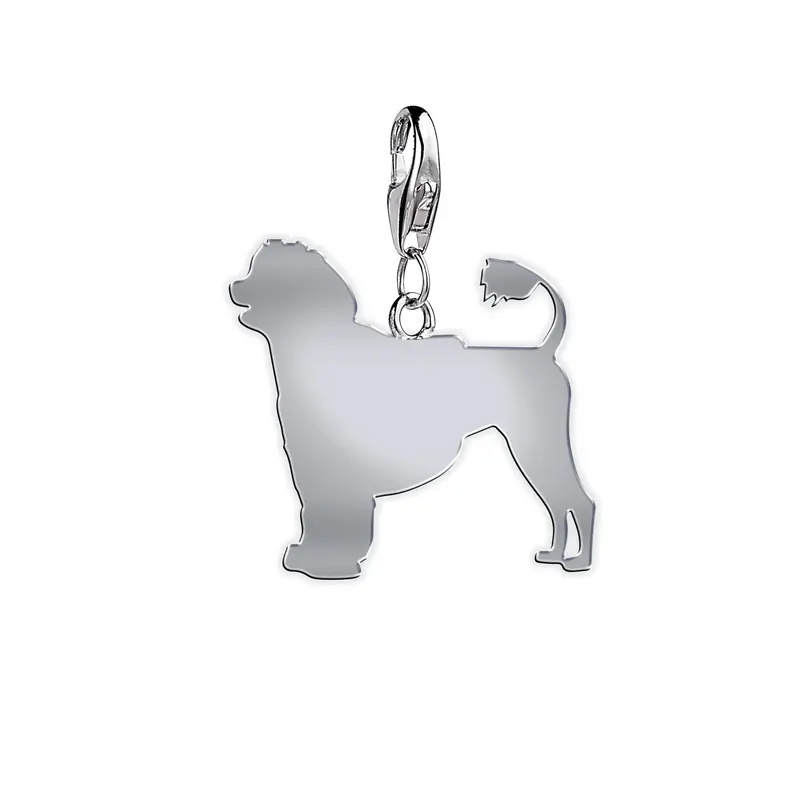 Portuguese Water Dog Silhouette Charm – Sterling Silver 1