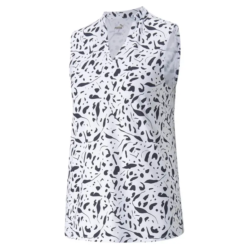 Puma Cloudspun Chelsea Print Sleeveless Golf Polo – Size L 1