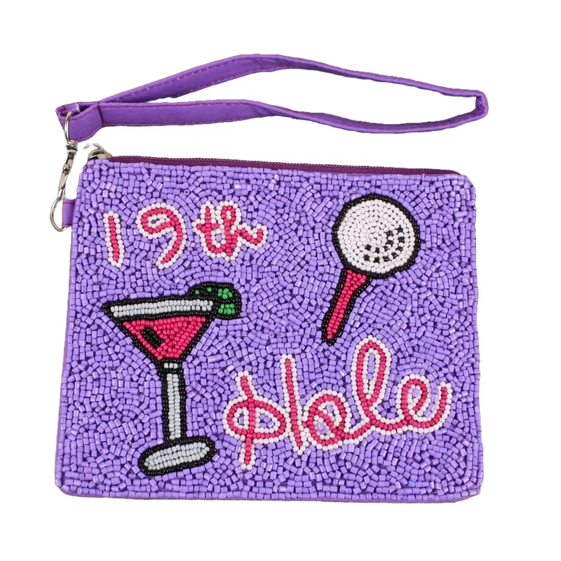 Purple '19Th Hole' Beaddie Bag – Stylish Golf Accessory Organizer 1