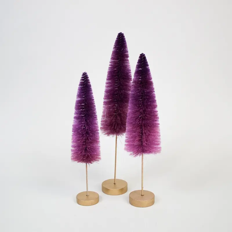 Purple Bottle Brush Miniature Christmas Trees 1
