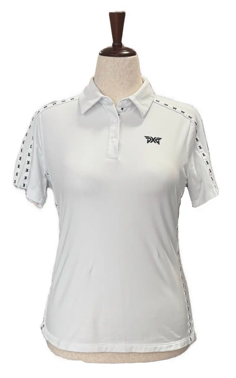 Pxg White Performance Golf Polo With Brand Detailing – Size M 1