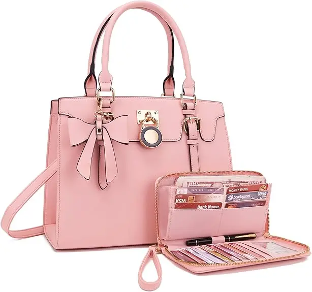Qiyuer 2-Piece Professional Set – Sleek Top-Handle Satchel & Slim Matching Clutch For Work Or Weekend 1