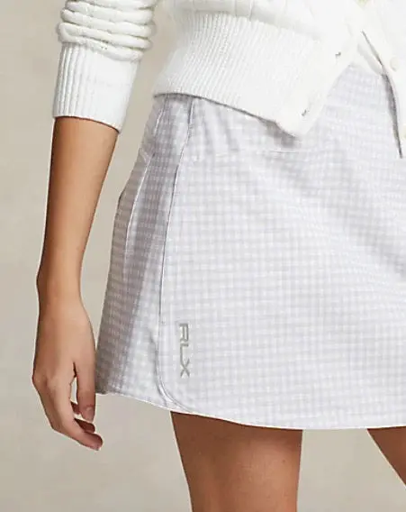 Ralph Lauren Rlx Aim Skort – Purple Gingham 4-Way Stretch – Size L 1