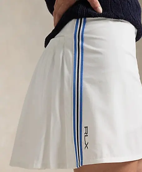 Ralph Lauren Rlx Rear-Pleated Golf Skort – White & Navy – Women’S Size L 1