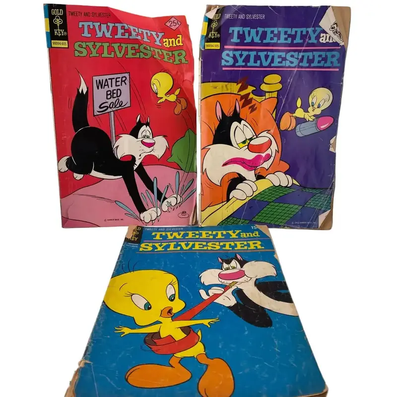 Retro Comic Bundle: Three Vintage Tweety & Sylvester Issues — #15 (1970), #45 (1975), #57 (1976) 1