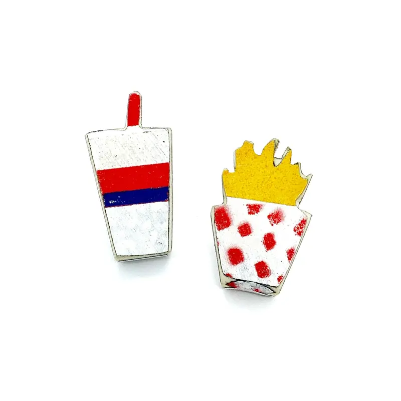 Retro 'Fries And A Coke' Minimalist Earrings 1