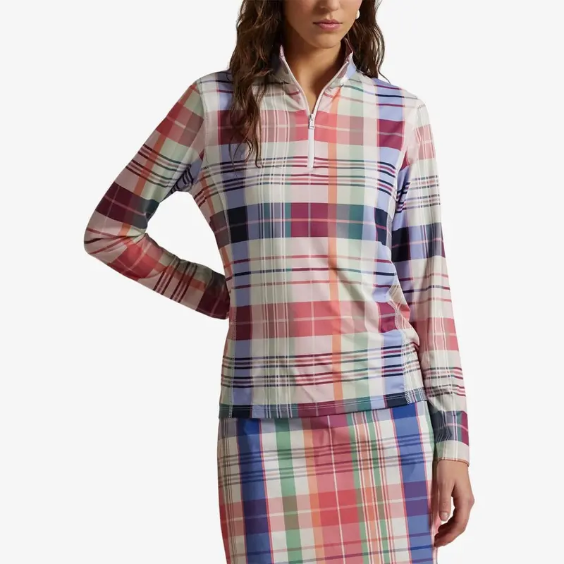 Rlx Plaid Stretch Jersey Golf Pullover – Women’S Fit 1