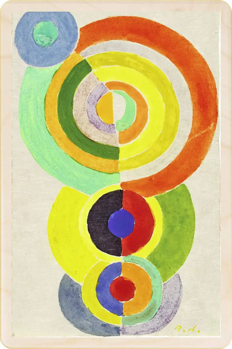 Robert Delaunay 'Rhythm' Art-Inspired Wooden Postcard 1