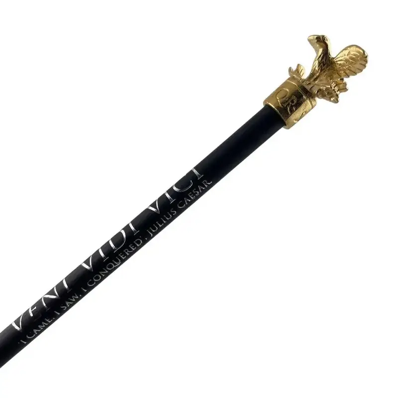 Roman-Themed Pencil With Gold Eagle Topper & 'Veni Vidi Vici' Engraving – Spqr Design 1