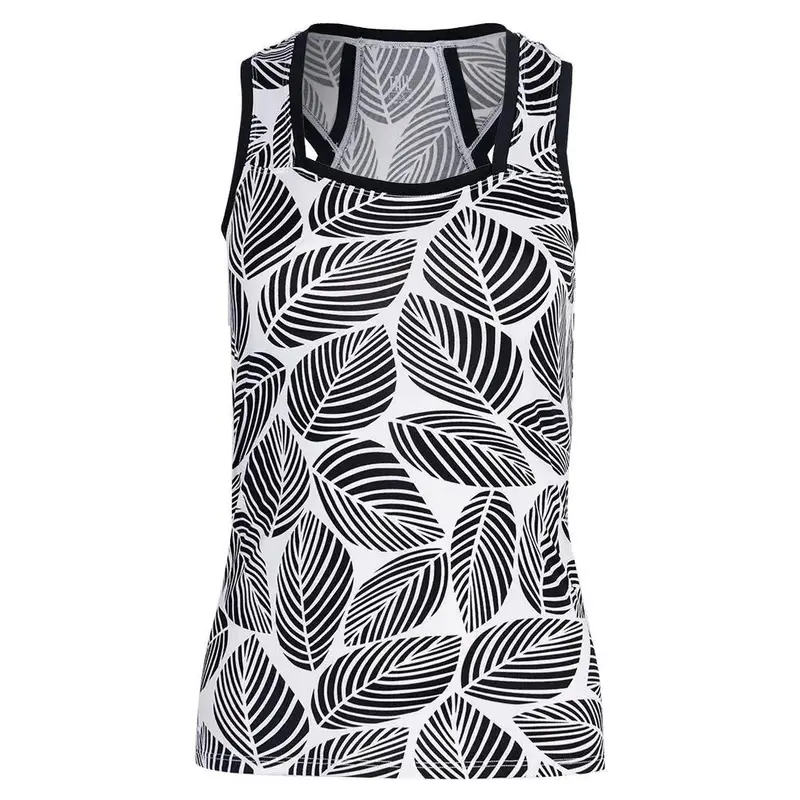Rumary Tennis Tank – Botanical Leaves Pattern 1