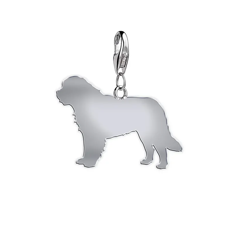 Saint Bernard Silhouette Charm – Sterling Silver 1