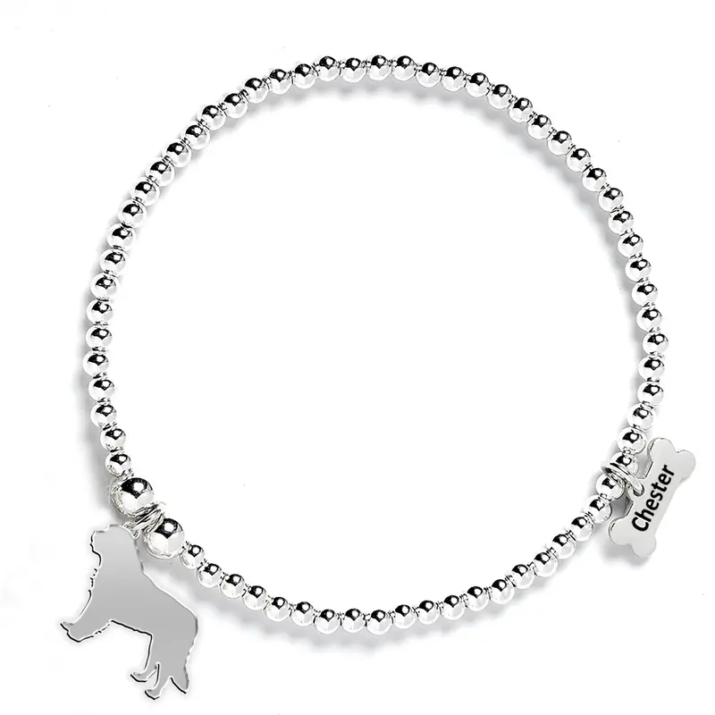 Saint Bernard Silver Ball Bead Bracelet – Made To Order 1