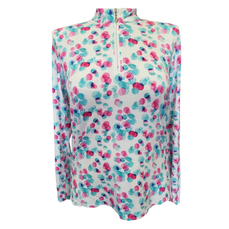 San Soleil Solcool Long Sleeve Mock Pullover – Full-Circle Print Design (Size Xl) 1