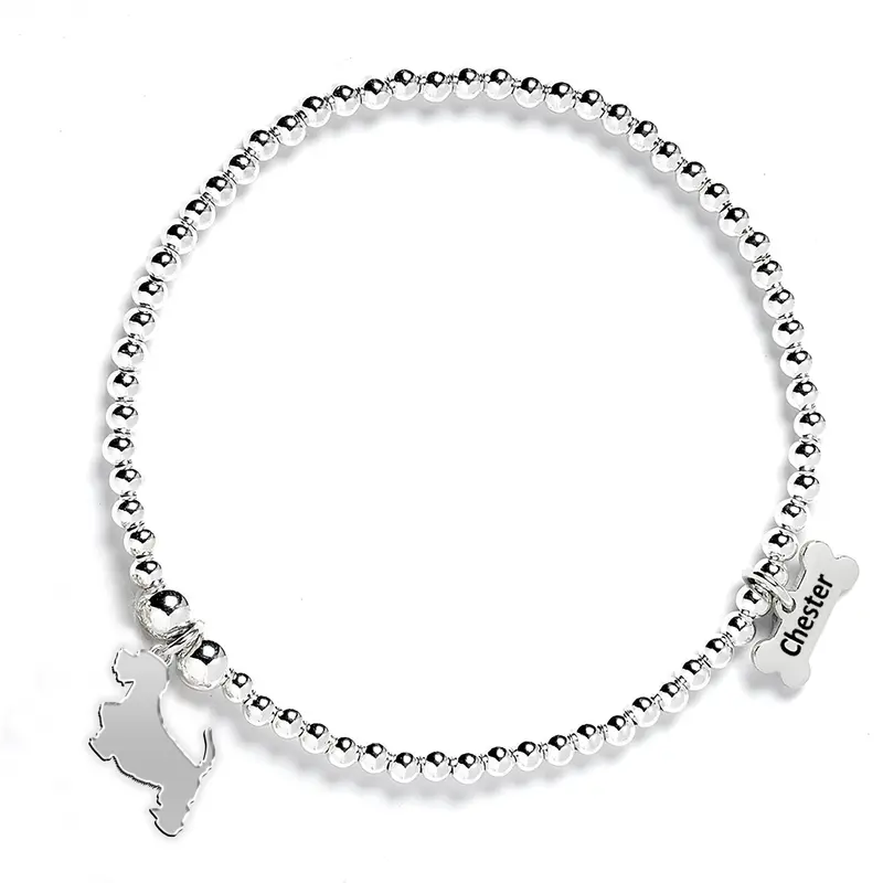 Sealyham Terrier Silver Beaded Bracelet – Rare Breed Jewelry Piece 1