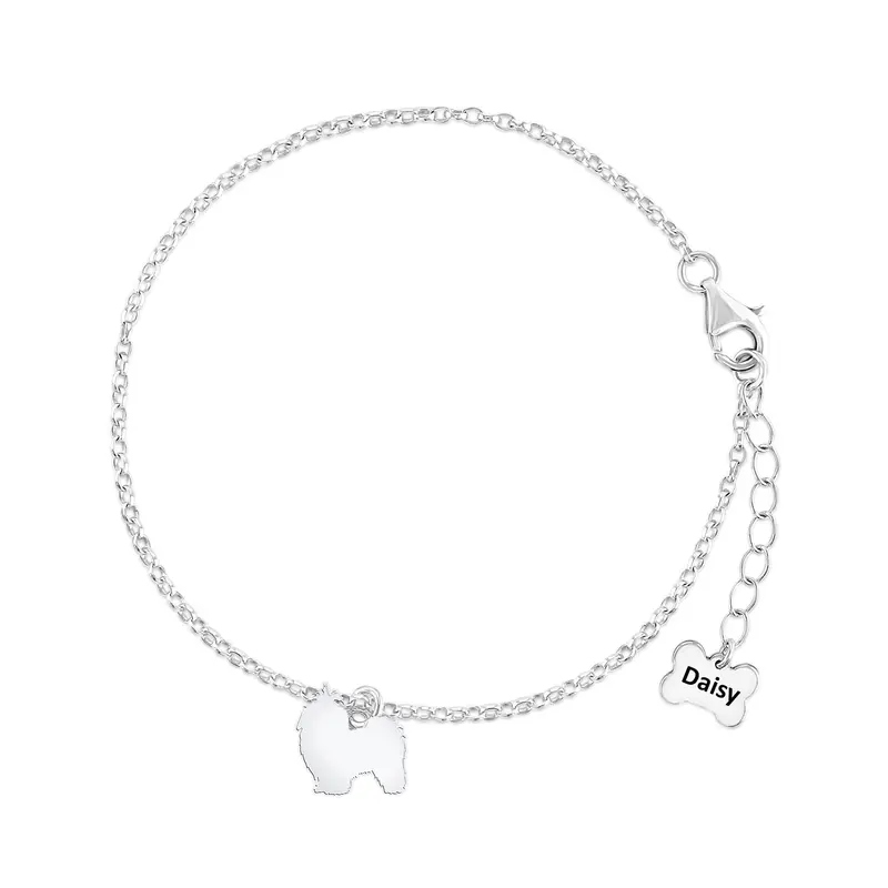 Shih Tzu Chain Bracelet – Delicate Personalised Silver 1