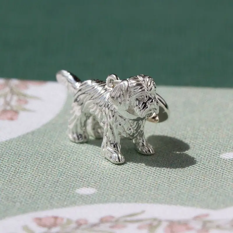 Shih Tzu Dog Silver Charm – Detailed Breed-Inspired Jewelry 1