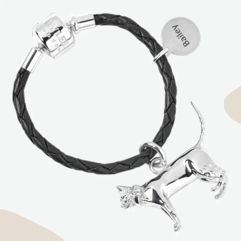 Short-Haired Cat Keyring – Custom Sterling Silver Pet Charm 1