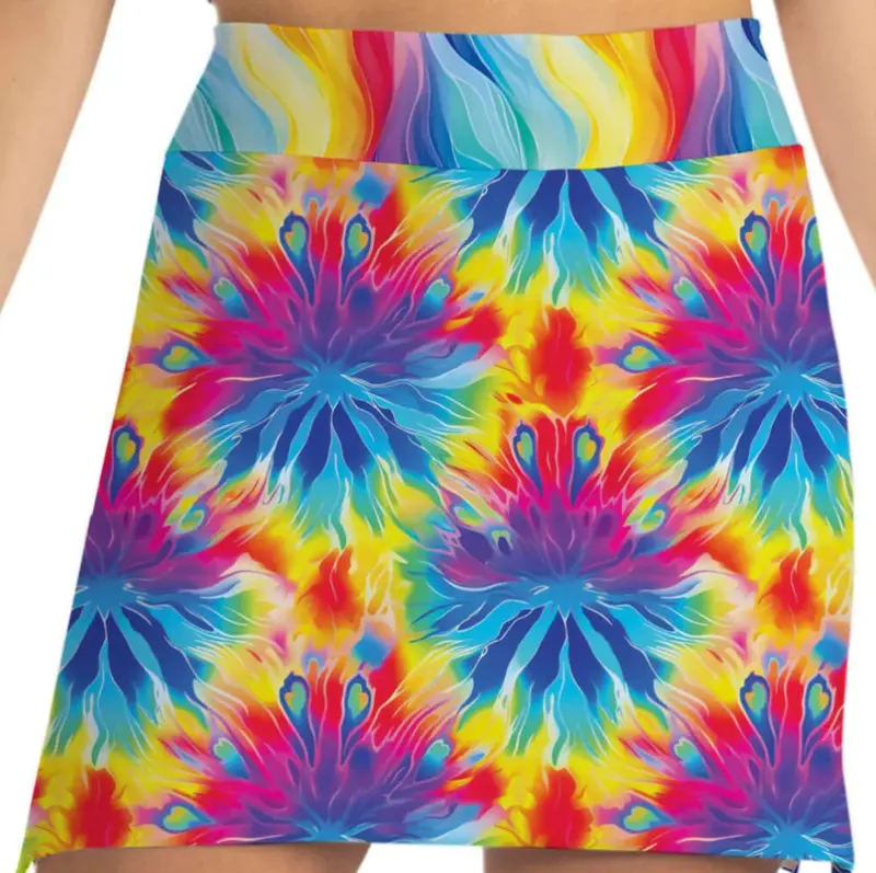 Skort Obsession Kaleidoscope Print Golf Skort – Vibrant Pattern, Women'S Fit 1