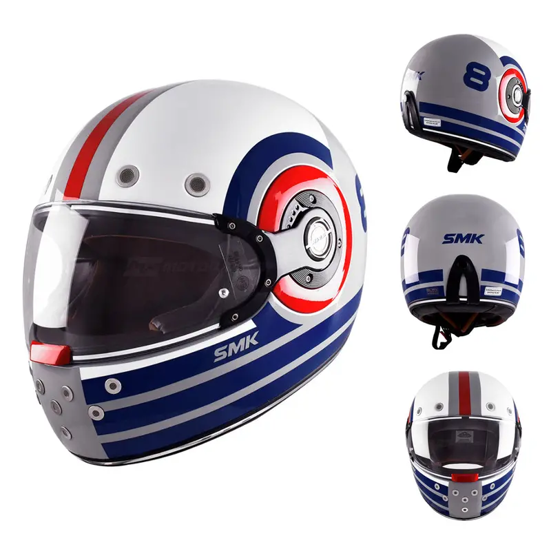 Smk Retro-Style Full-Face Motorcycle Helmet 17