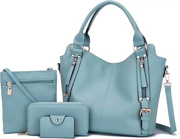 Soperwillton Women’S Large Hobo Tote – Pu Leather Crossbody Shoulder Bag With Matching Wallet Set (4-Piece) 1