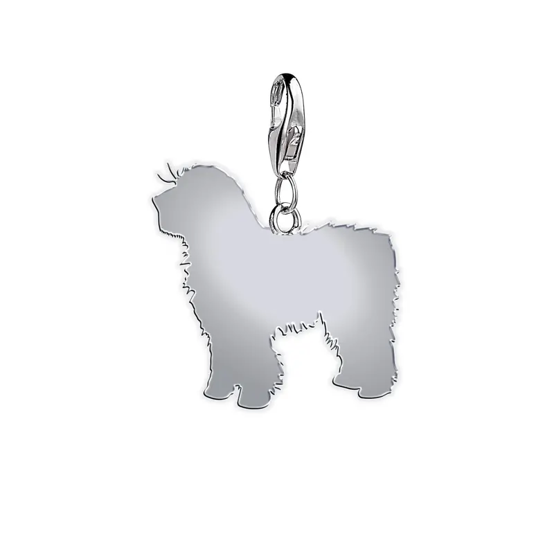 Spanish Water Dog Silver Charm – Custom Breed Pendant Design 1