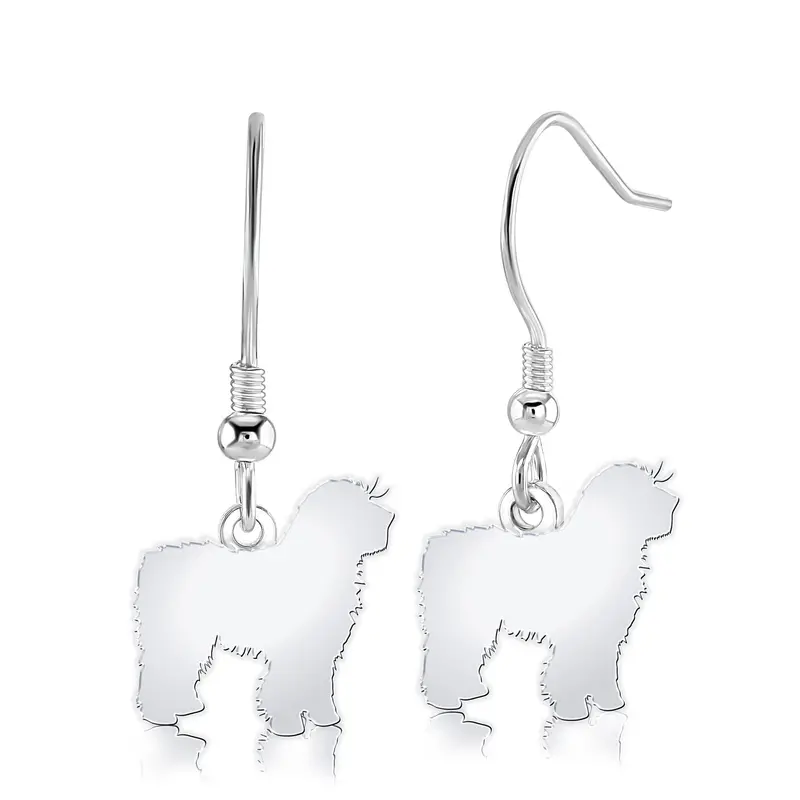 Spanish Water Dog Sterling Silver Earrings – Custom Breed Design 1