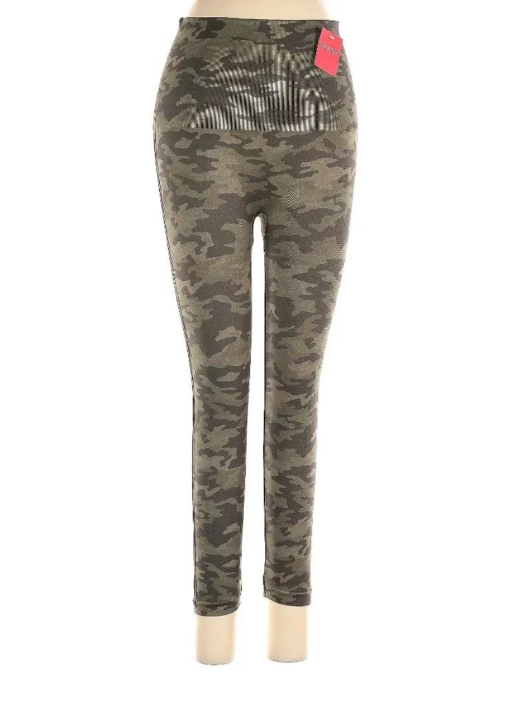 Spanx Look At Me Now Seamless Cropped Leggings – Green Camo Print, Size 1X 1