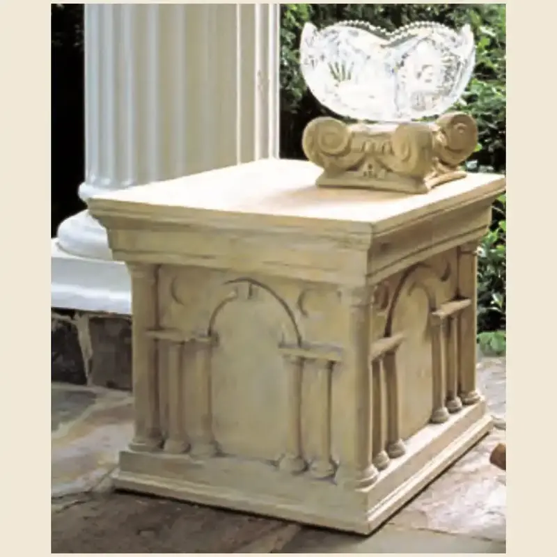 Square Roman Arch And Column Side Table Base – 21-Inch Architectural Home Accent 1