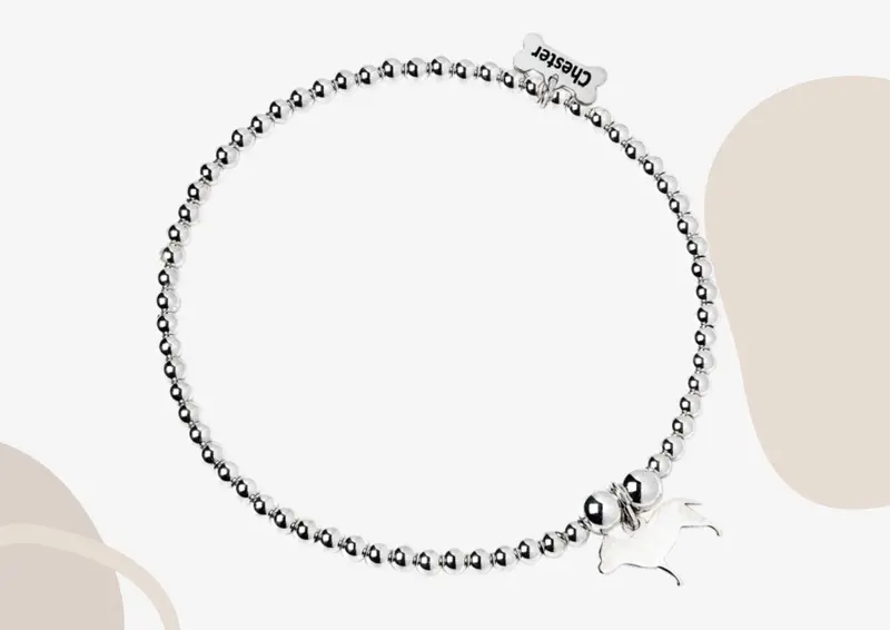 Staffordshire Bull Terrier Bracelet – Silhouette-Themed Silver Beads 1