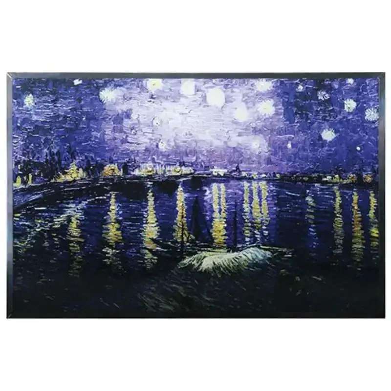Starry Night Over The Rhône Stained Glass – Van Gogh Inspired Wall Panel 1
