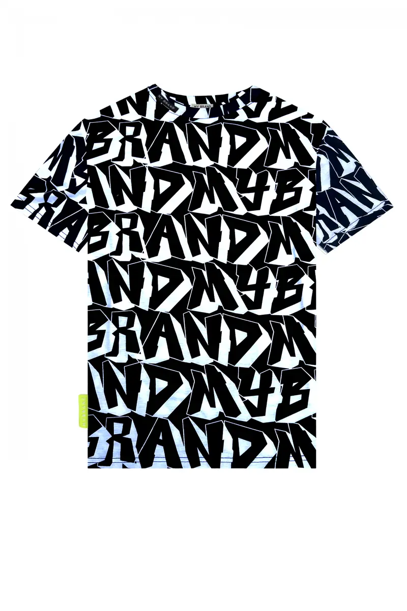 Street Art Swim All-Over Print Capsule Tee In White 1