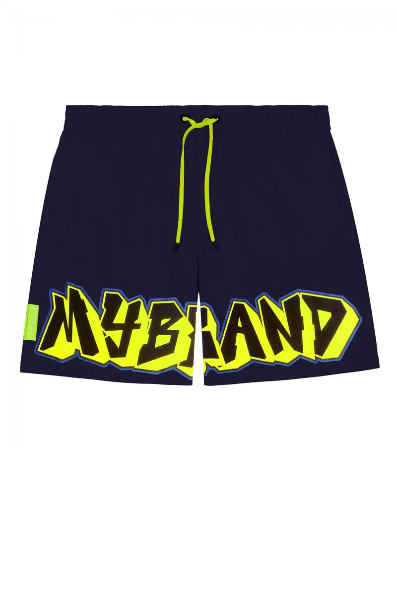 Street Art Swim Capsule Short Sleeve Top In Navy 1