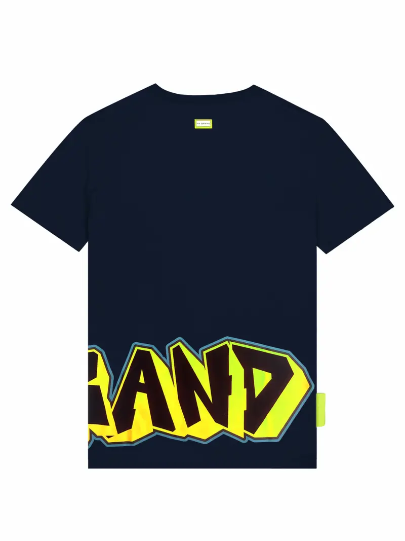 Street Art Swim Capsule T-Shirt | Navy Artistic Print Tee 1
