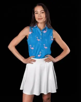 Sunday Swagger Flock Around Sleeveless Golf Polo – Women’S Fit 1
