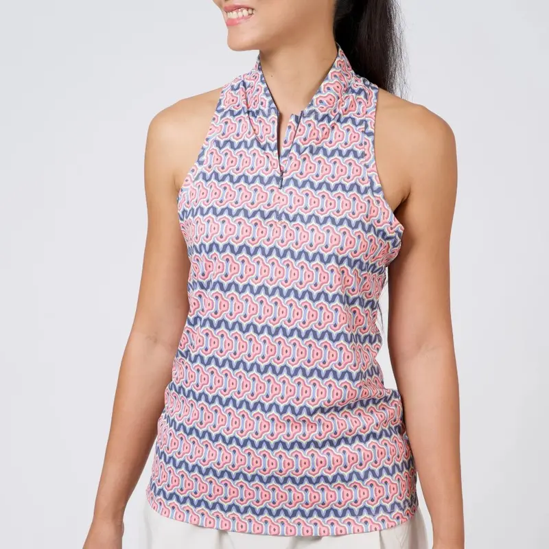 Swannies Madelyn Peach Racerback Golf Polo – Soft Knit, Women'S Fit 1