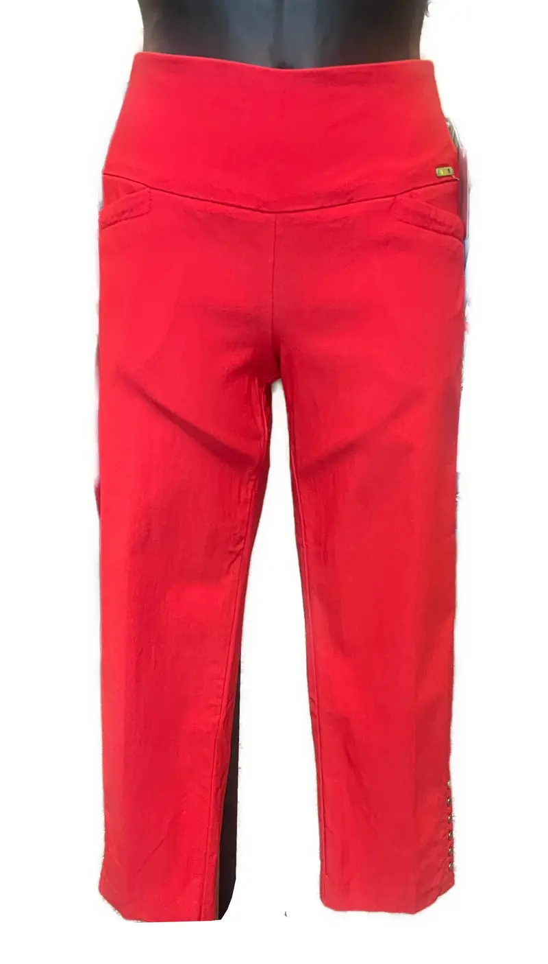 Swing Control Red Capri Golf Pants For Women – Performance Fit, Size 8 1
