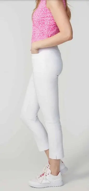 Swing Control Techno Jacquard Golf Pants – White, Women'S Performance Fit 1